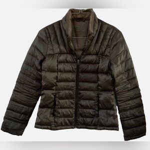 Bernardo Women's Full Zip Lightweight Goose Down Puffer Jacket Size Small Khaki